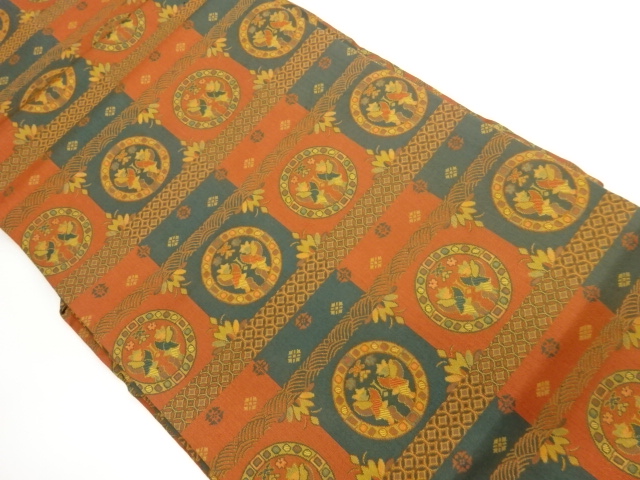 JAPANESE KIMONO / CLASSIC PATTERN WOVEN A RENJU PATTERN / NAGOYA OBI